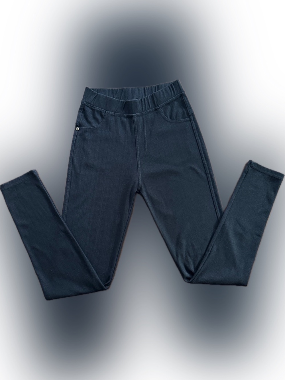 PULL ON SKINNY PANTS COTTON FLAT FRONT  POCKETS ELASTIC Black ONE SIZE≈S,M or XS